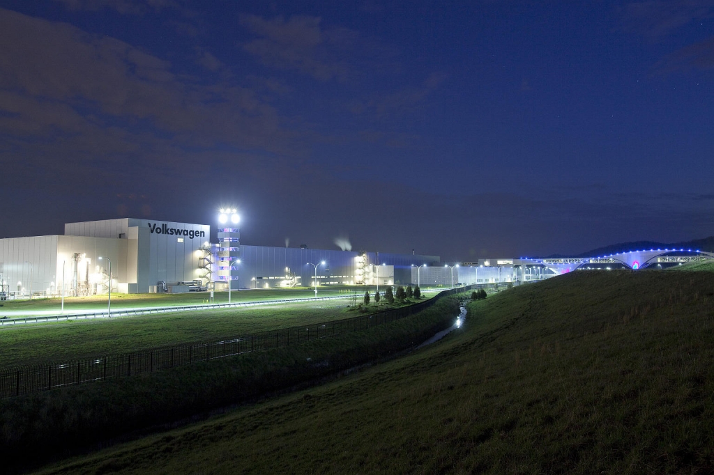 Night view of Volkswagen in Chattanooga