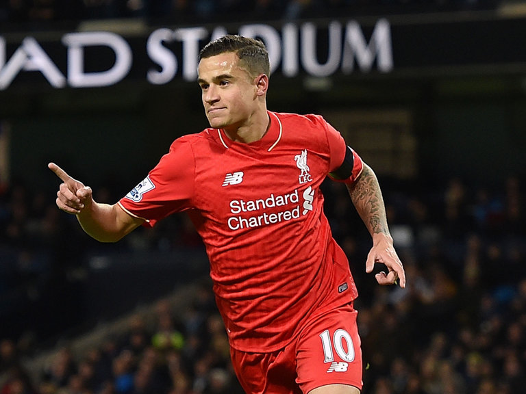 Philippe Coutinho scored Liverpool's second in a 4-1 win over Man City