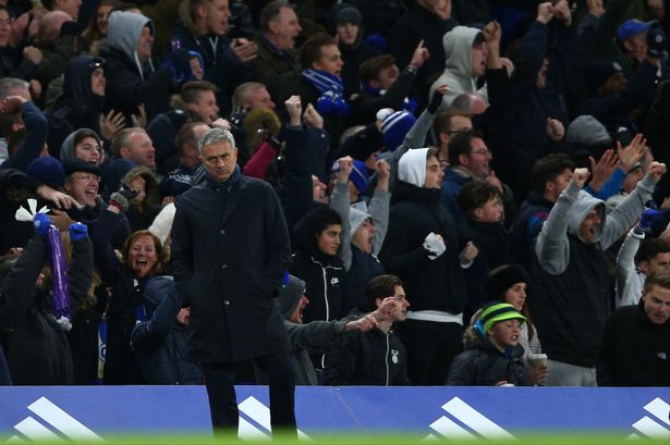 Looking forward Jose looking on during Chelsea's 1-0 victory