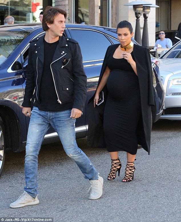 Lunch date Kim wore the heels to catch up with old pal Jonathan Cheban