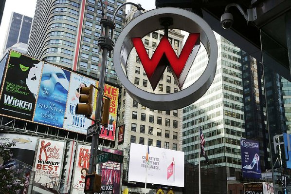 MARK LENNIHAN Credit AP The logo for a W Hotel owned by Starwood Hotels & Resorts Worldwide is displayed in New York’s Time Square in this file