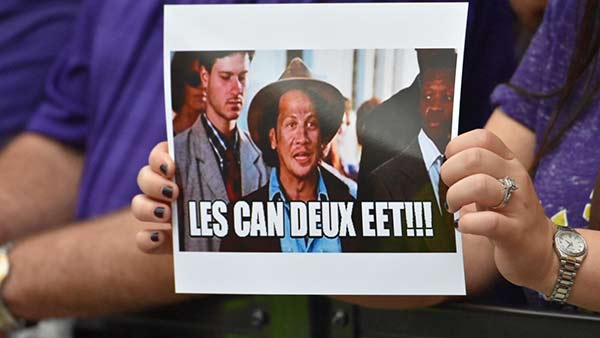 Many signs like this one filled Tiger Stadium all supporting LSU's Miles