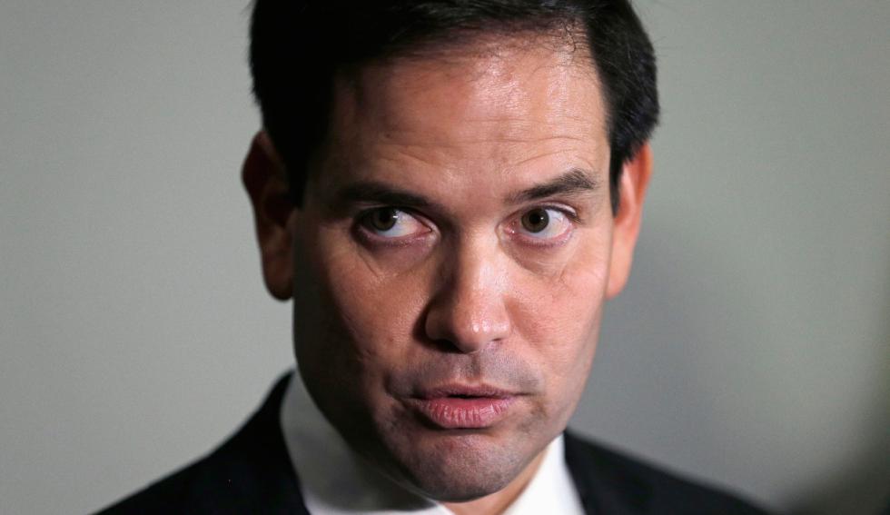 Republican presidential candidate Sen. Marco Rubio R-Fla. answers a reporter's question after a campaign event at Saint Anselm College in Manchester N.H. Wednesday Nov. 4 2015.  Charles Krupa | AP