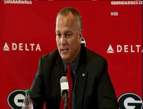 Mark Richt speaks at a news conference about his time coaching at the University of Georgia