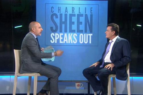 Matt Lauer speaks to Charlie Sheen on Tuesday morning's TODAY show