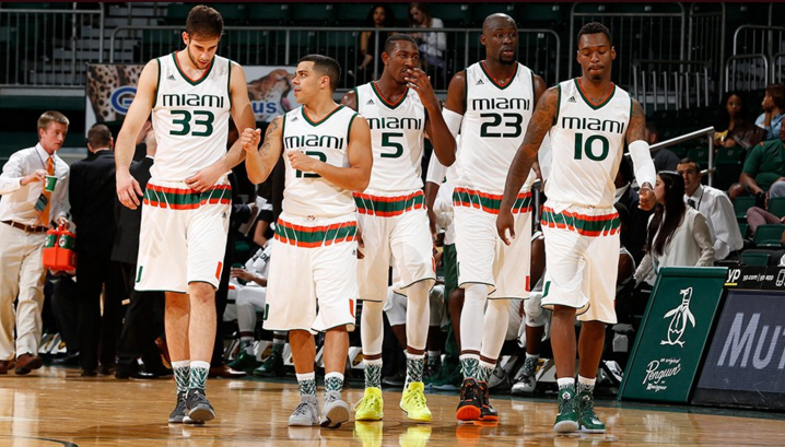 Miami Hurricanes taking the court. Shot by Miami Hurricanes