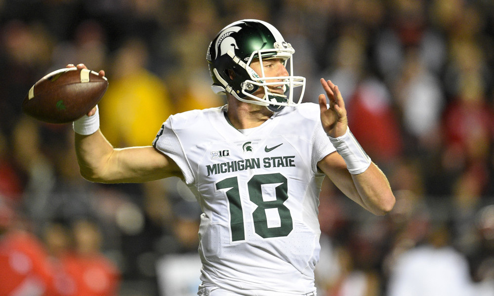 MSU's Connor Cook is Warming Up, Throwing Passes