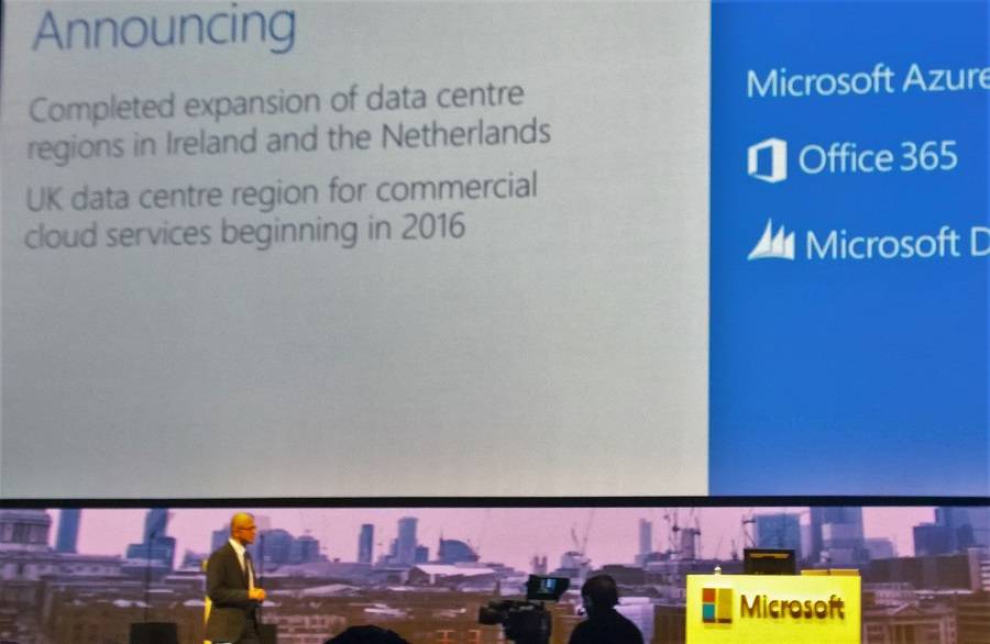 Microsoft CEO Satya Nadalla announces a UK region for its Azure cloud