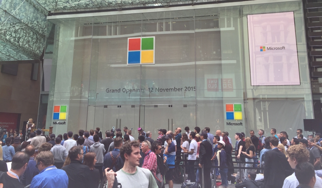 Inside the Microsoft store, Sydney