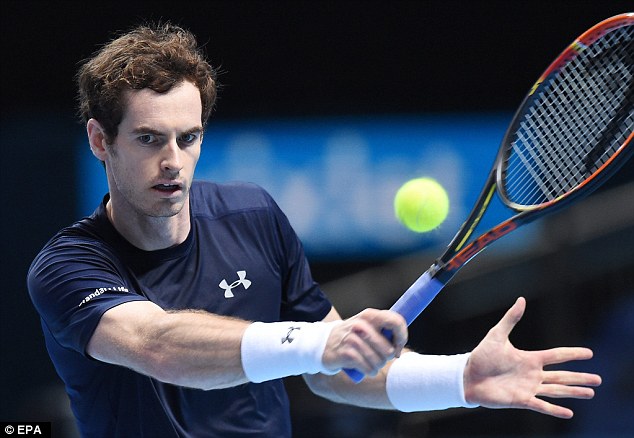 Murray walks on court on Friday night still trying to seal the year-end world No 2 spot