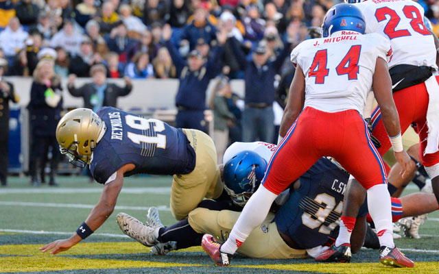 Navy's Keenan Reynolds broke the all-time rushing TD record with this score