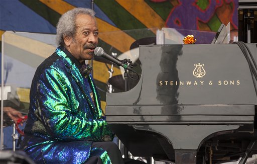 Allen Toussaint performs at the New Orleans Jazz & Heritage Festival on Sunday