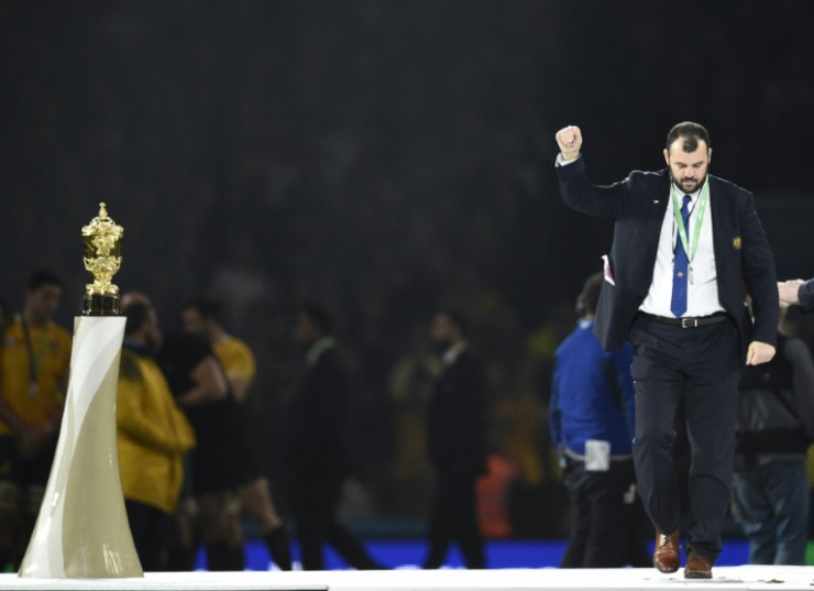 AFP  File  Franck FifeAustralia's head coach Michael Cheika walks past the the Webb Ellis Cup after losing the final match of the 2015 Rugby World Cup between New Zealand and Australia at Twickenham stadium south west London