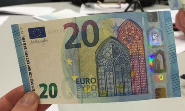 New 20 euro notes enter circulation on Wednesday