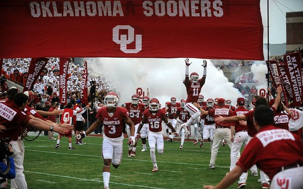 Oklahoma Sooners storm the field