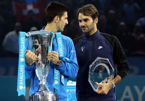 Novak Djokovic beat Roger Federer in straight sets at the O2 Arena