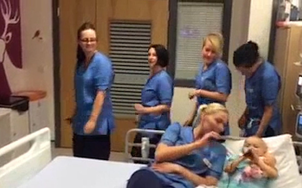 Nurses sing Let It Go with Millie