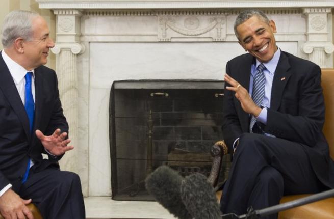 US President Barack Obama and Israeli Prime Minister Benjamin Netanyahu hold a meeting in the Oval Office of the White House in Washington DC