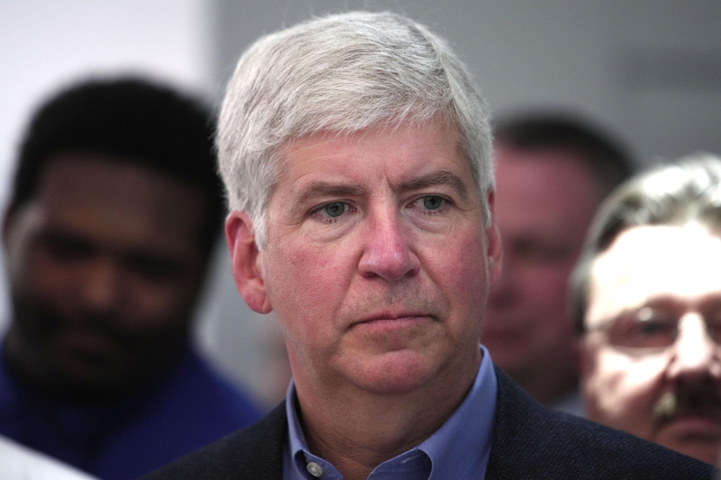 Gov. Rick Snyder R-Mich. is one of 30 governors to oppose the continued resettlement of Syrian refugees in the U.S. over security concerns. He joined a call with Obama administration officials Tues