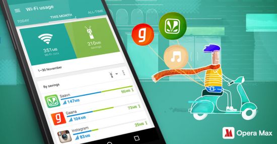 Save data in Gaana and Saavn with Opera Max