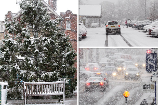 Snow ploughs have been out in Cumbria while Sussex has seen blizzards