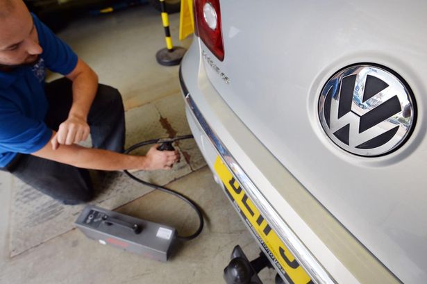 Volkswagen Passat CC car being tested for its exhaust emissions