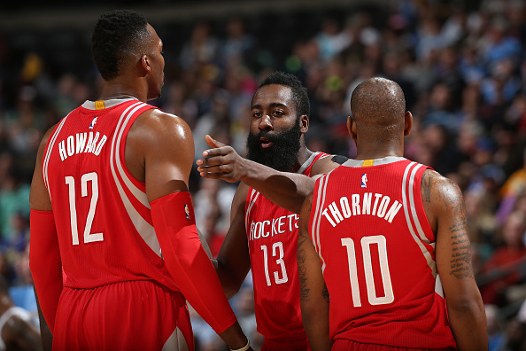 James Harden Dwight Howard and Marcus Thornton