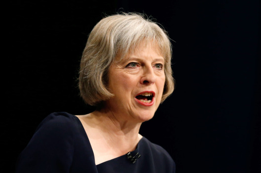 Britain's Home Secretary Theresa May speaks on the third day of the Conservative Party Conference in Manchester northern Britain