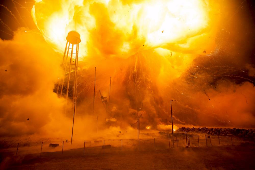 NASA posts haunting images of orbital sciences rocket explosion from last year