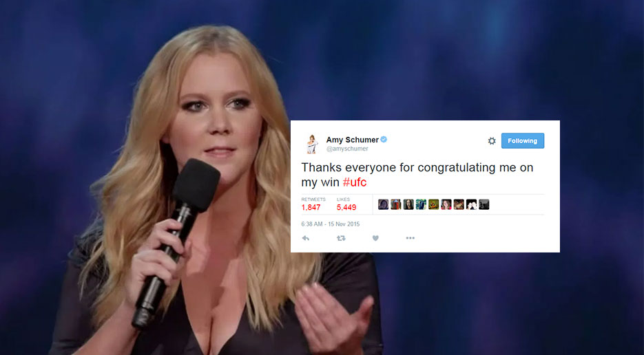 Amy Schumer thanks fans for congratulating her on 'beating&#039 Ronda Rousey