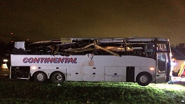 Police said the bus hit an overpass on the I-40. Victoria Price  KARK