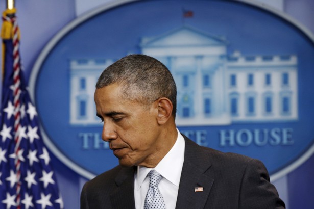 President Obama departs after speaking about the shooting attacks in Paris from the White House.         
                     Kevin Lamarque  Reuters