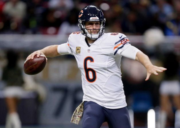 Chicago Bears quarterback Jay Cutler throws during the second quarter of an NFL football game against the St. Louis Rams Sunday Nov. 15 2015 in St. Louis. Cutler is playing about as well as he has since the Bears acquired