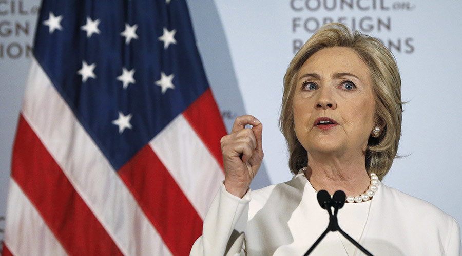 Democratic U.S. presidential candidate Hillary Clinton speaks at the Council on Foreign Relations in New York