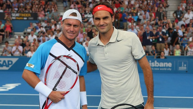 Respect Lleyton Hewitt and Roger Federer before the final of last year's Brisbane International