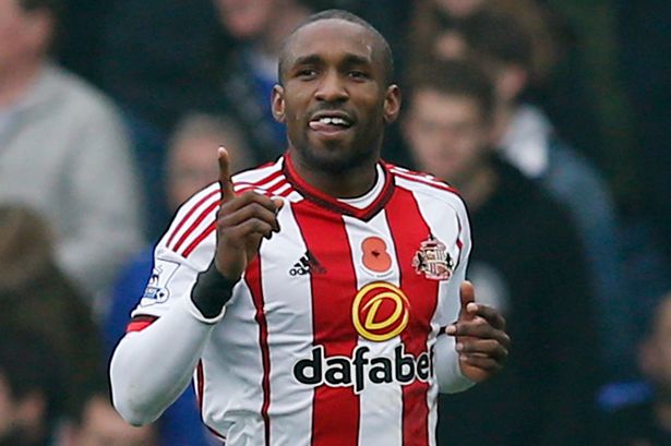 Jermain Defoe celebrates after scoring the first goal for Sunderland