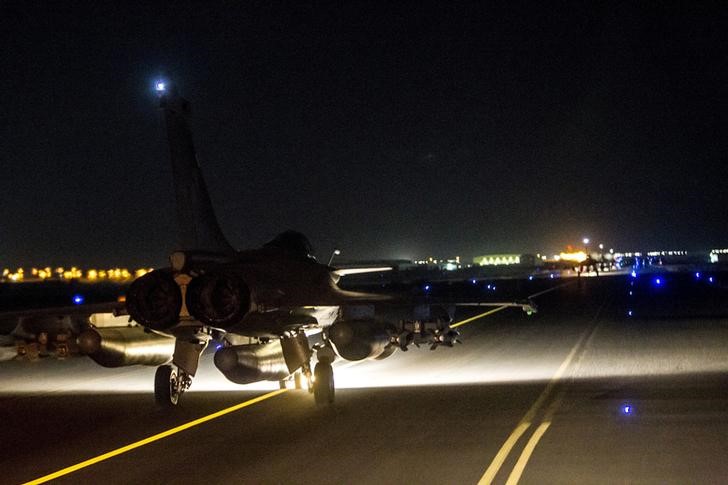 ReutersA French fighter jet taxis along the runway in an undisclosed location in this handout