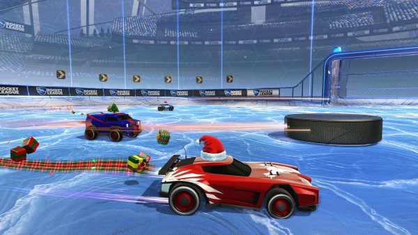 Rocket League's December event has ice hockey playlist, Santa hats