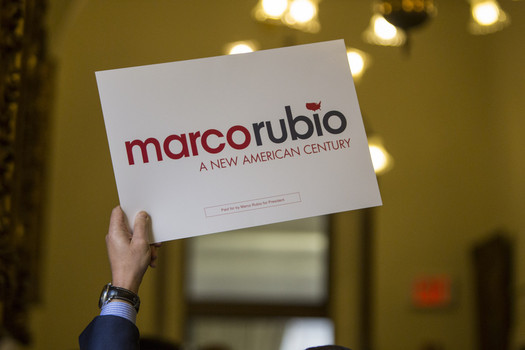 Republican presidential candidate Marco Rubio Saturday answered allegations surrounding his usage of a Republican party credit card