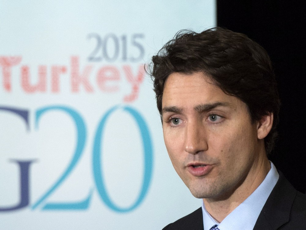 Prime Minister Justin Trudeau holds a closing press conference following the G20 Summit in Antalya Turkey on Monday