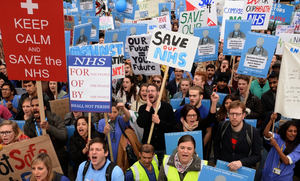 STAND A junior doctors protest rally