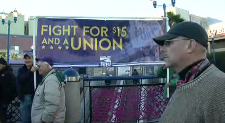 San Francisco workers are taking part in the Fight for $15 campaign which kicked off on Tuesday