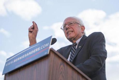 Democratic presidential candidate Sen. Bernie Sanders spoke at a rally in Concord N.H. after filing paperwork for the New Hampshire primary