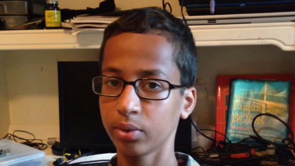 Screenshot from Dallas Morning News video of Ahmed