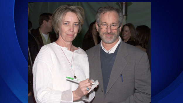 Screenwriter Melissa Mathison and director Steven Spielberg appear at a 20th anniversary celebration of'ET in 2002