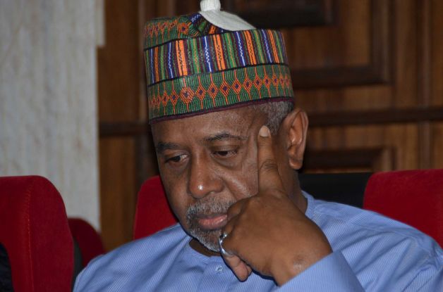 Nigeria's former national security adviser Sambo Dasuki attends a hearing to face charges of possessing weapons illegally at the Federal High Court in Abuja Nigeria. Nigeria’s leader Tuesday Nov. 17