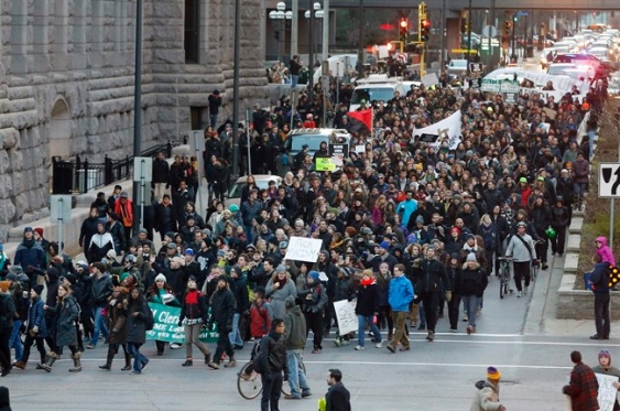 Calm at Minneapolis protest site a night after shooting