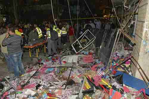 Site of the twin suicide attack on a suburb of Beirut on Thursday