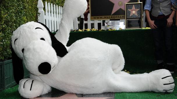 Snoopy is honoured with a star on the Hollywood Walk of Fame