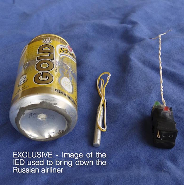 Schweppes Can Bomb Here's What ISIS Terrorists Say They Used to Bring Down Russian Plane